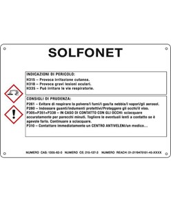 Cartello sostanza pericolosa 'solfonet'