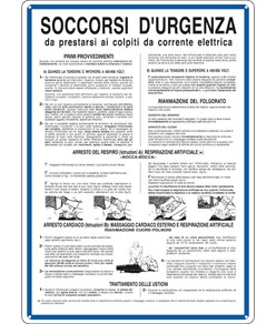 Cartello di norme e istruzioni 'soccorsi d'urgenza'