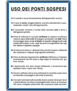 Cartello 'uso dei ponti sospesi'