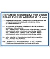 Cartello 'norme di sicurezza per l'uso delle funi di acciaio Ø 16 mm'