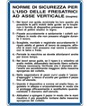 Cartello 'norme di sicurezza per l'uso delle fresatrici'
