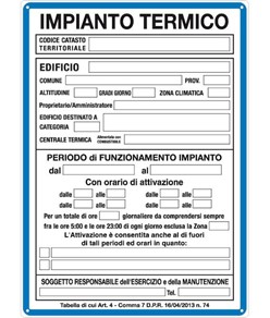 Cartello  'Impianto termico'