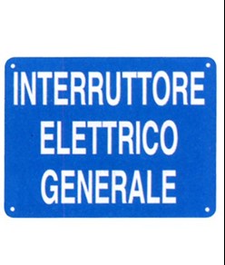 Cartello interruttore elettrico generale