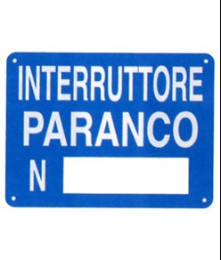 Cartello informativo 'interruttore paranco N__'