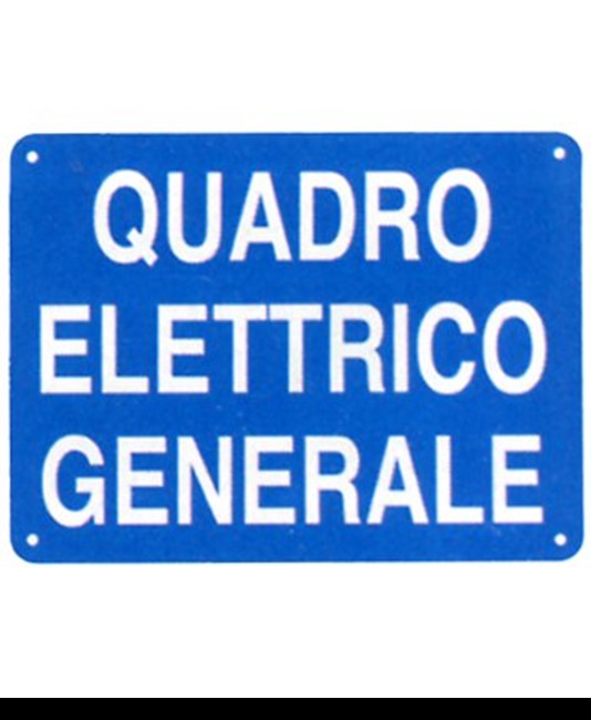 Etichetta adesiva blu 'quadro elettrico generale'