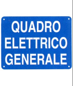 Etichetta adesiva blu 'quadro elettrico generale'