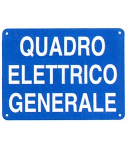 Etichetta adesiva blu 'quadro elettrico generale'