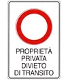 Cartello 'proprietà privata divieto di transito'