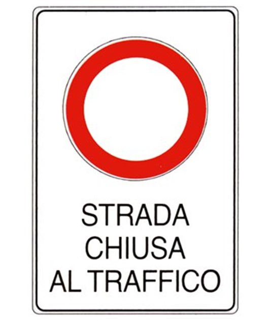 Cartello 'strada chiusa al traffico'