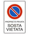 Cartello proprietà privata  sosta vietata