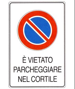 Cartello di divieto parcheggio