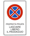 Cartello 'proprietà privata lasciare libero il passaggio'