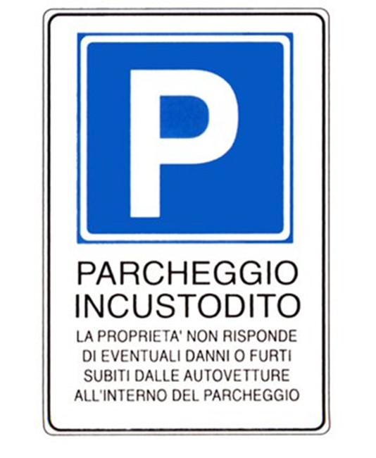 Cartello informativo parcheggio incustodito Cartello informativo parcheggio incustodito