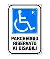 Cartello in alluminio scatolato rifrangente categoria I  'parcheggio riservato ai disabili'