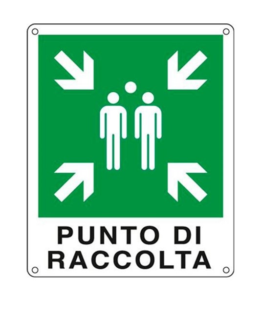 Cartello punto di raccolta per emergenza Cartello punto di raccolta per emergenza
