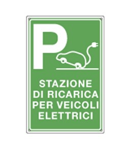 Cartello 'stazione di ricarica per veicoli elettrici'