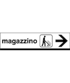 Cartello magazzino con freccia