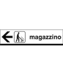 Cartello magazzino con freccia