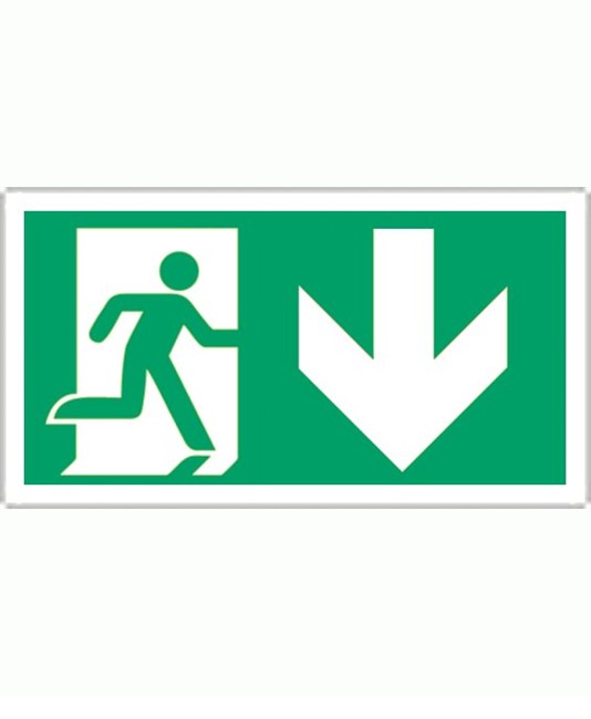 Cartello 'uscita di emergenza indietro' Cartello 'uscita di emergenza indietro'