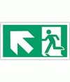 Cartello 'uscita di emergenza avanti/sinistra'