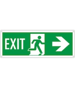 etichette adesive 'exit' freccia a destra, con scritta