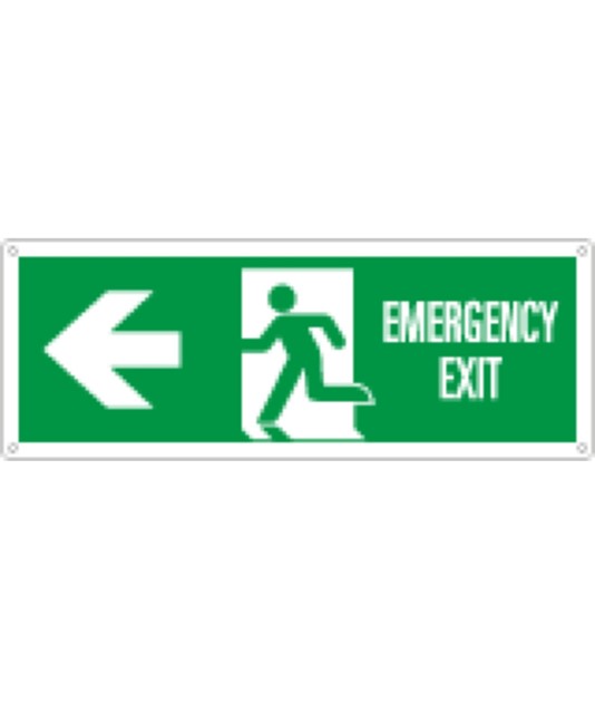 etichette adesive scritta 'emergency exit' con freccia a sinistra etichette adesive scritta 'emergency exit' con freccia a sinistra