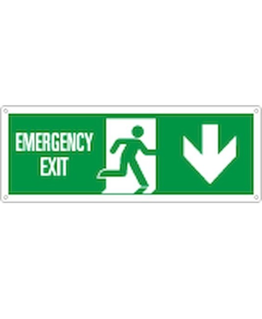 etichette adesive 'emergency exit' con freccia indietro etichette adesive 'emergency exit' con freccia indietro