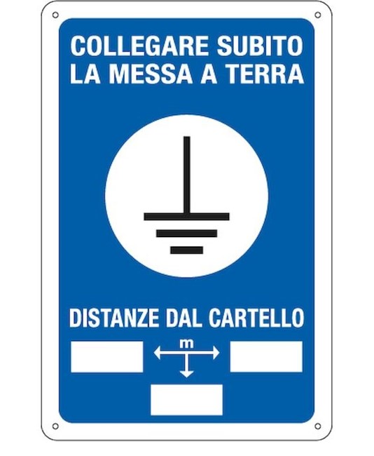 Cartello di messa a terra 'collegare subito la messa a terra' Cartello di messa a terra 'collegare subito la messa a terra'