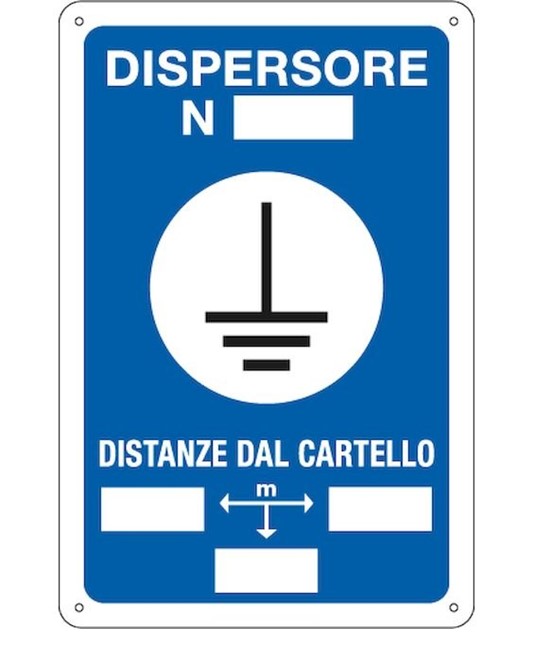 Cartello di messa a terra 'dispersore n°__' Cartello di messa a terra 'dispersore n°__'