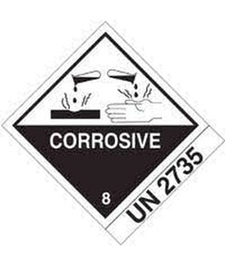 etichette adesive  corrosive UN
