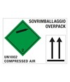 etichette autoadesive "OVERPACK COMPRESSED AIR''