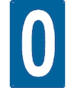 Cartello con numero sfondo blu