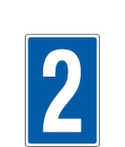 Cartello con numero sfondo blu