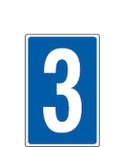 Cartello con numero sfondo blu