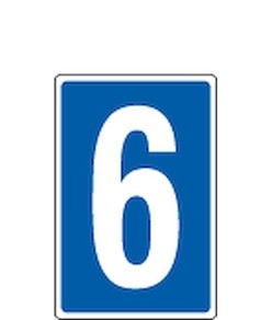 Cartello con numero sfondo blu