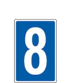 Cartello con numero sfondo blu