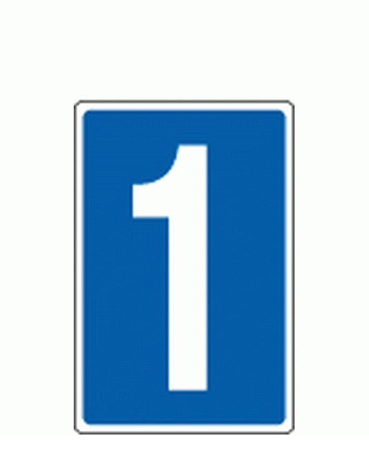 Cartello con numero sfondo blu Cartello con numero sfondo blu