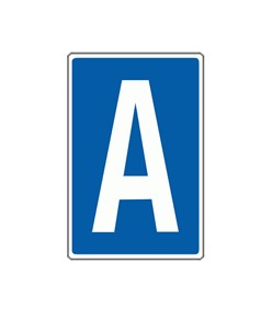 Cartello con lettera identificativa