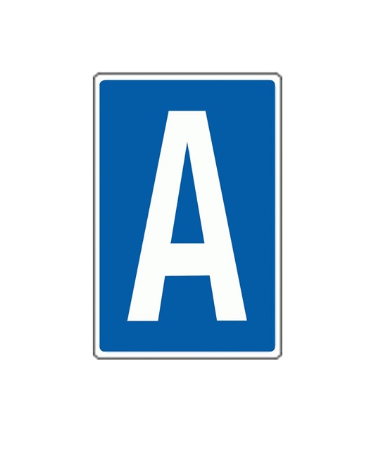 Cartello con lettera identificativa Cartello con lettera identificativa