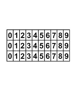 fogli adesivi da 30 etichette 24x34mm  con numeri e lettere