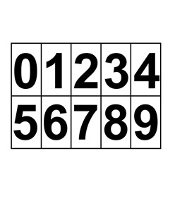 Fogli adesivi da 10 etichette 70x124mm  con numeri e lettere