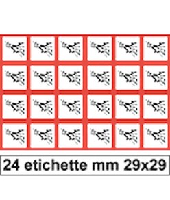 Etichette autoadesive 'materiali esplosivi'