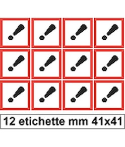 Etichette autoadesive 'pericolo'.