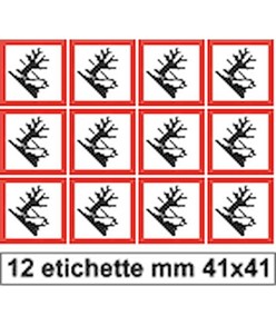 Etichette autoadesive 'pericolo ambiente'