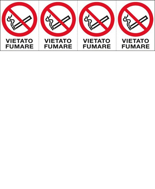 Adesivo 'vietato fumare' da 4 etichette Adesivo 'vietato fumare' da 4 etichette