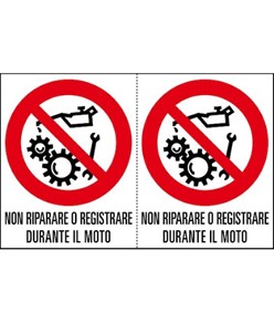 Adesivo 'non riparare o registrare durante il moto'