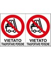 Adesivo 'vietato trasportare persone'