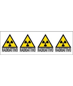 Adesivo 'radioattivo' da 4 etichette