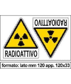 Adesivo 'radioattivo' da 2 etichette