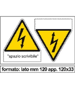 Adesivo con simbolo elettrico e spazio scrivibile